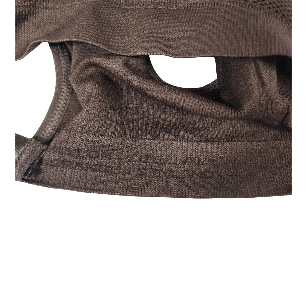 Angelina Brown Racerback Sports Bra‎ Mesh Seamless SE2001 Mens L/XL NEW